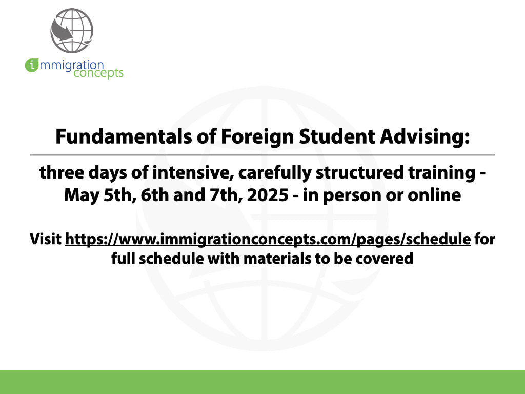 Fundamentals of Foreign Student Advising - May 5-7, 2025