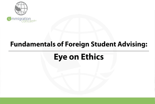 Ethics in Foreign Student Advising